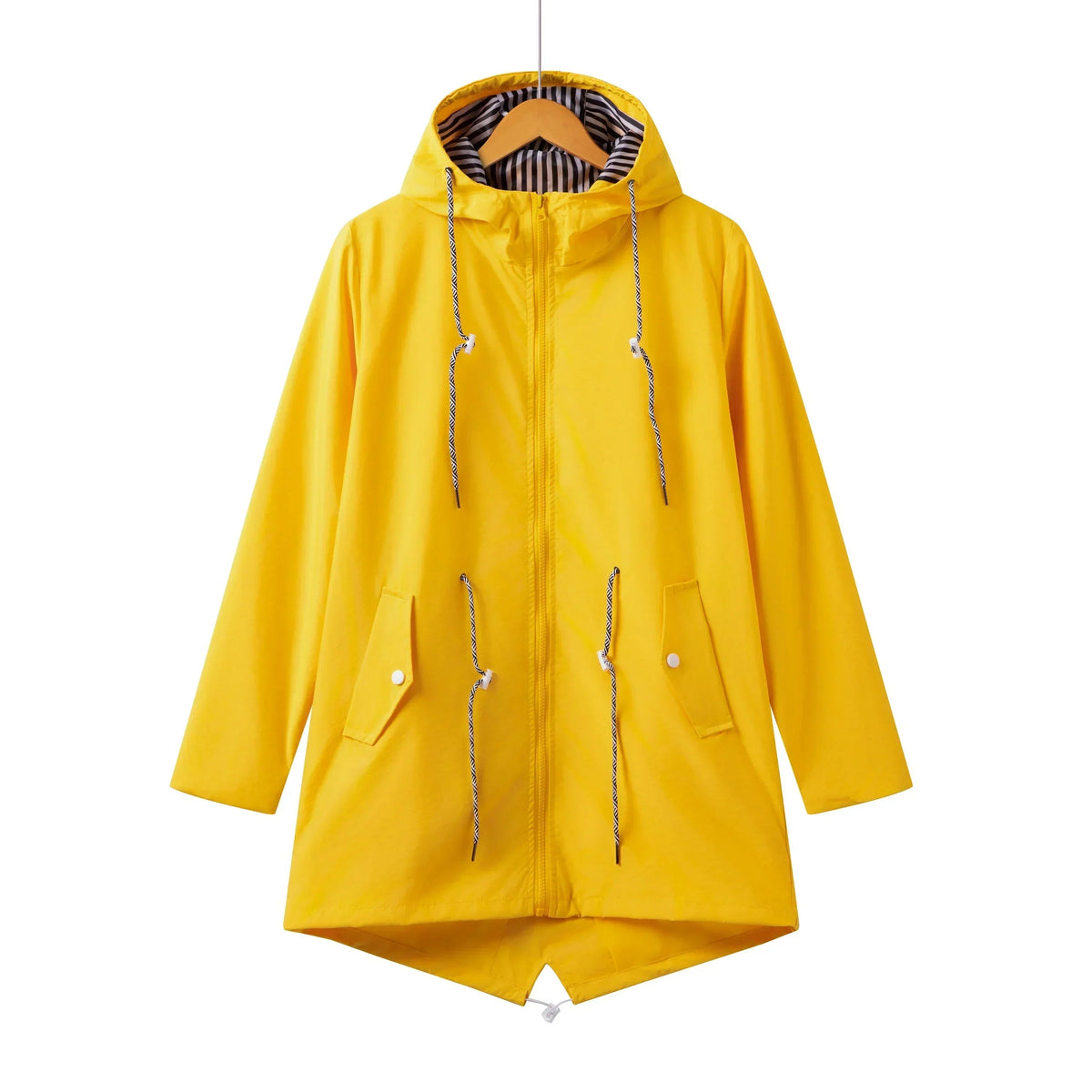 Linnea | Women's Hooded Zip-Front Drawstring Rain Jacket