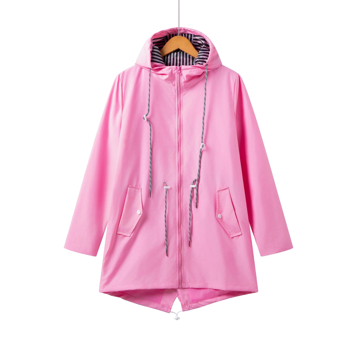 Linnea | Women's Hooded Zip-Front Drawstring Rain Jacket