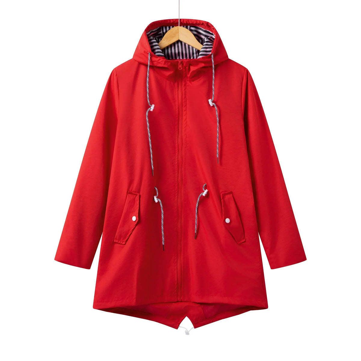 Linnea | Women's Hooded Zip-Front Drawstring Rain Jacket