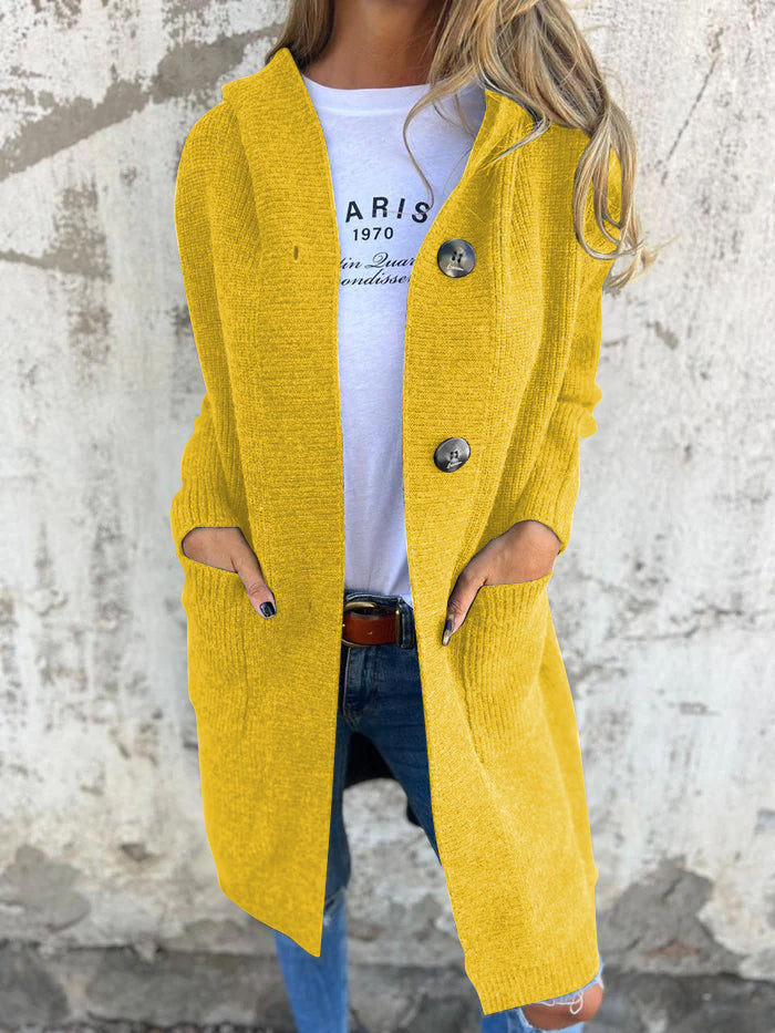 Lucienne | Women's Soft Knit Long Hooded Cardigan Sweater