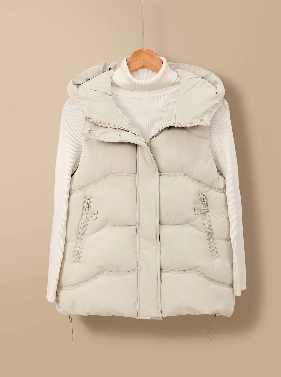 Marigold | Women's Padded Hooded Bodywarmer with Zippered Pockets