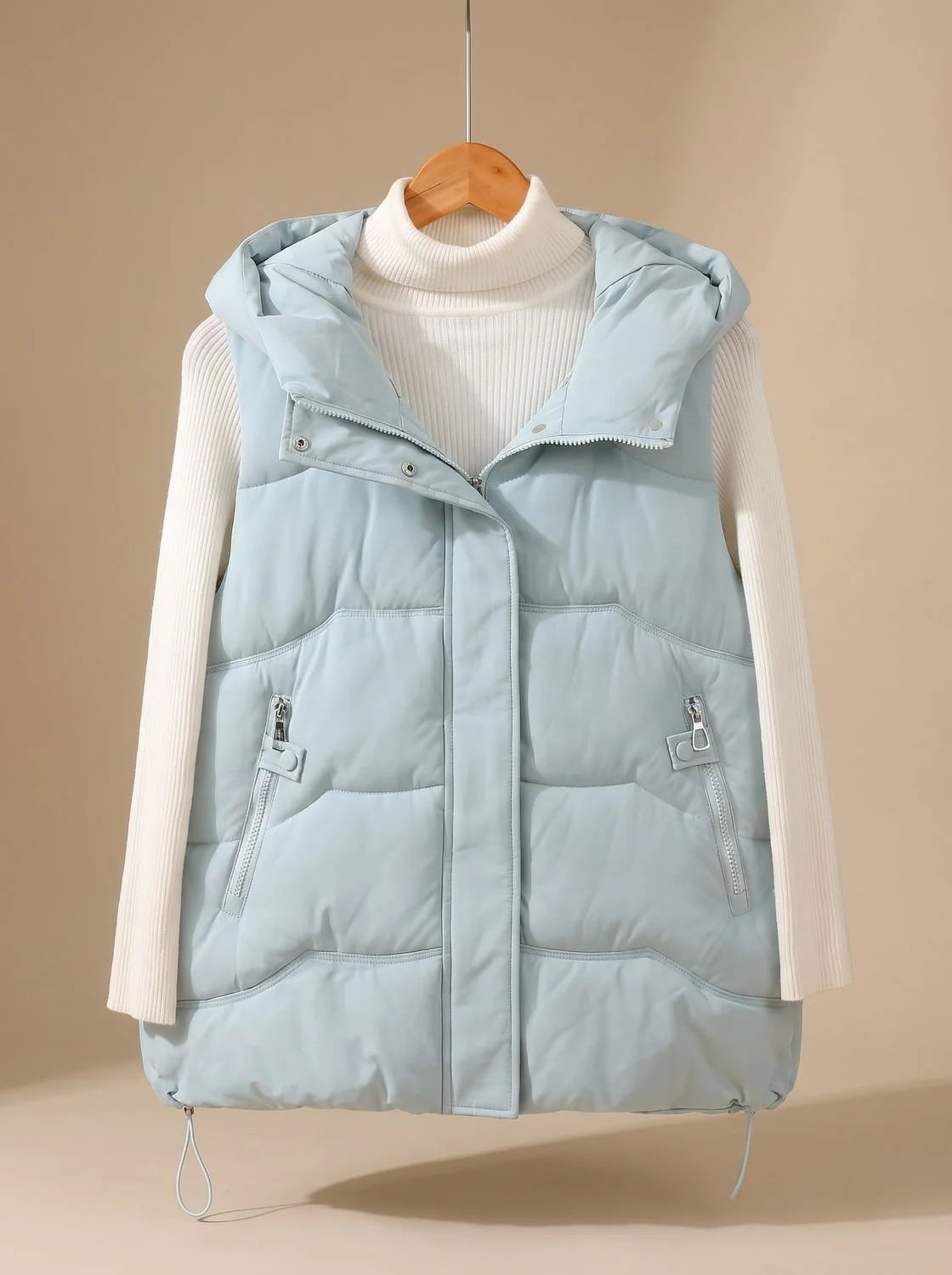 Marigold | Women's Padded Hooded Bodywarmer with Zippered Pockets