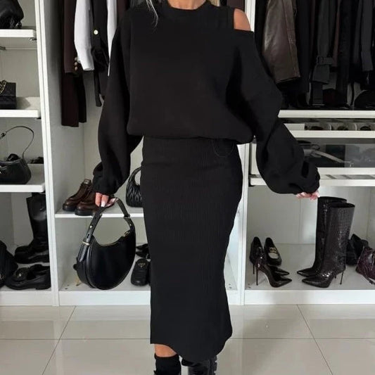 Martina | Women's Knit Sleeveless Sweatshirt Dress Set