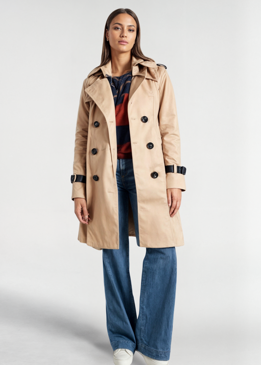 Natasha | Women's Waterproof Long Button-Front Trench Coat