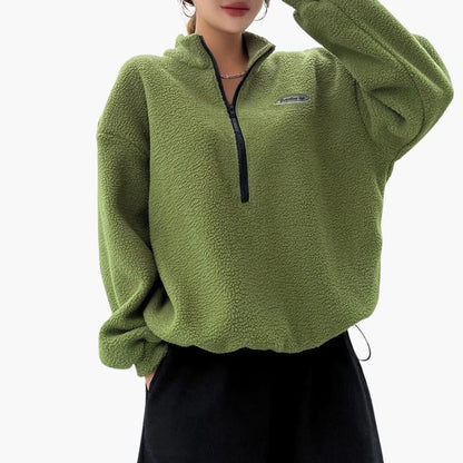 Nell | Women's Textured Fleece Half-Zip Sweatshirt