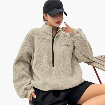 Nell | Women's Textured Fleece Half-Zip Sweatshirt