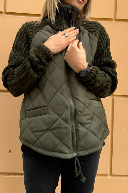 Nimue | Women's Quilted Jacket with Mock Neck