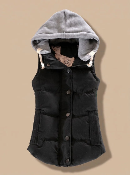Nova | Women's Quilted Sleeveless Hooded Vest