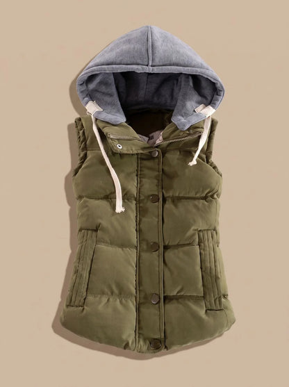 Nova | Women's Quilted Sleeveless Hooded Vest