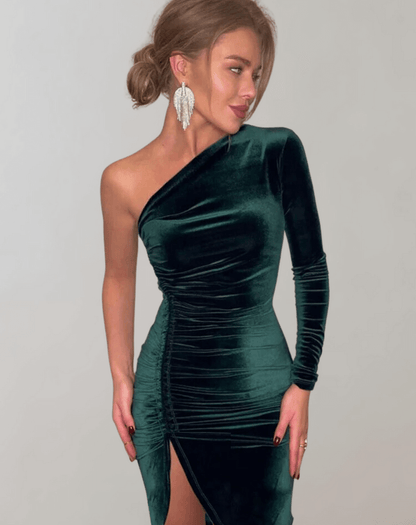 Renata | Women's One Shoulder High Slit Evening Dress