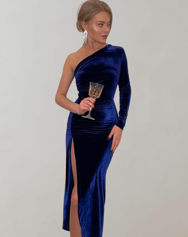 Renata | Women's One Shoulder High Slit Evening Dress
