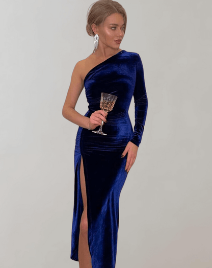Renata | Women's One Shoulder High Slit Evening Dress