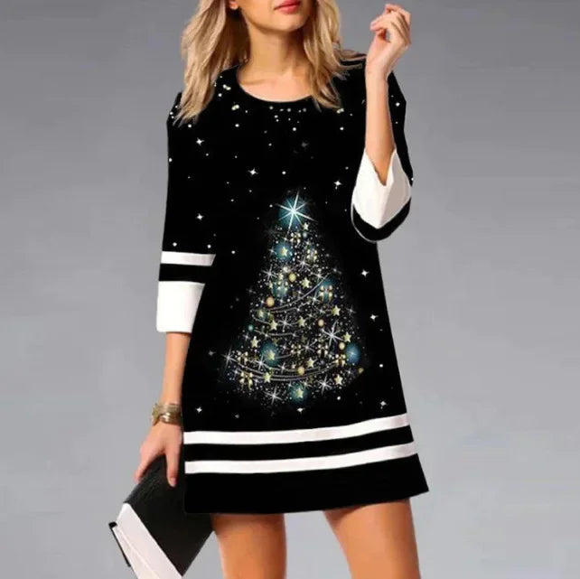 Ruby | Women's Reindeer Print Christmas Dress