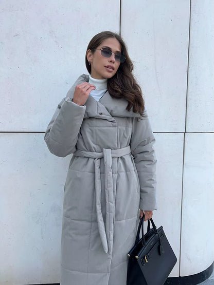 Sloane | Women's Quilted Belted Winter Puffer Jacket