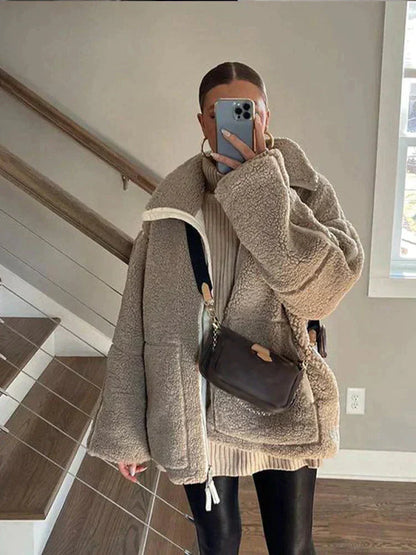 Sloane | Women's Wool-Blend Oversized High-Neck Winter Coat