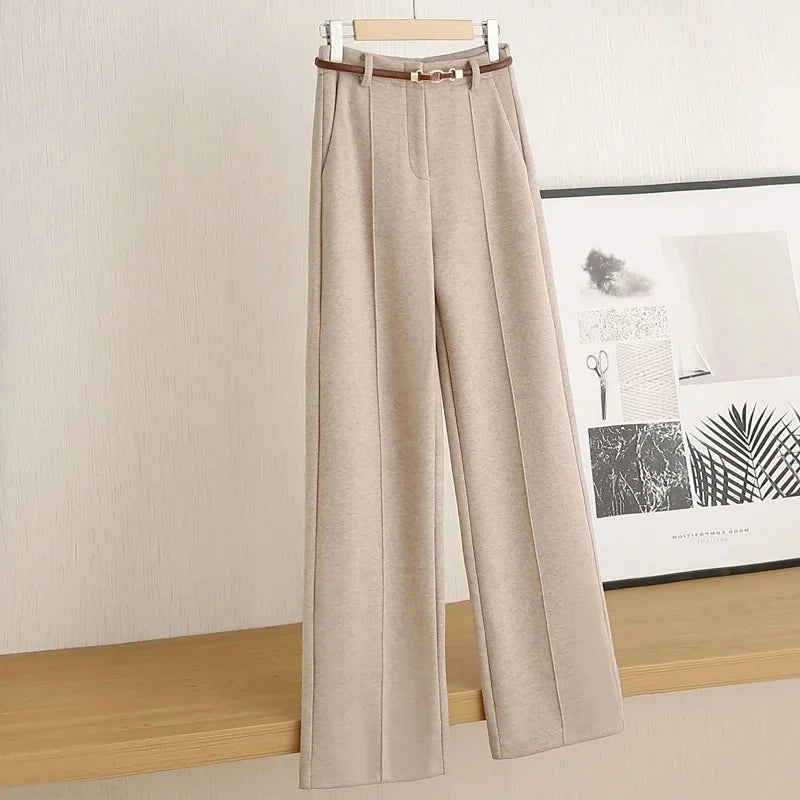 Sloane | Women's Wool-Blend Straight-Leg Trousers