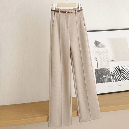 Sloane | Women's Wool-Blend Straight-Leg Trousers