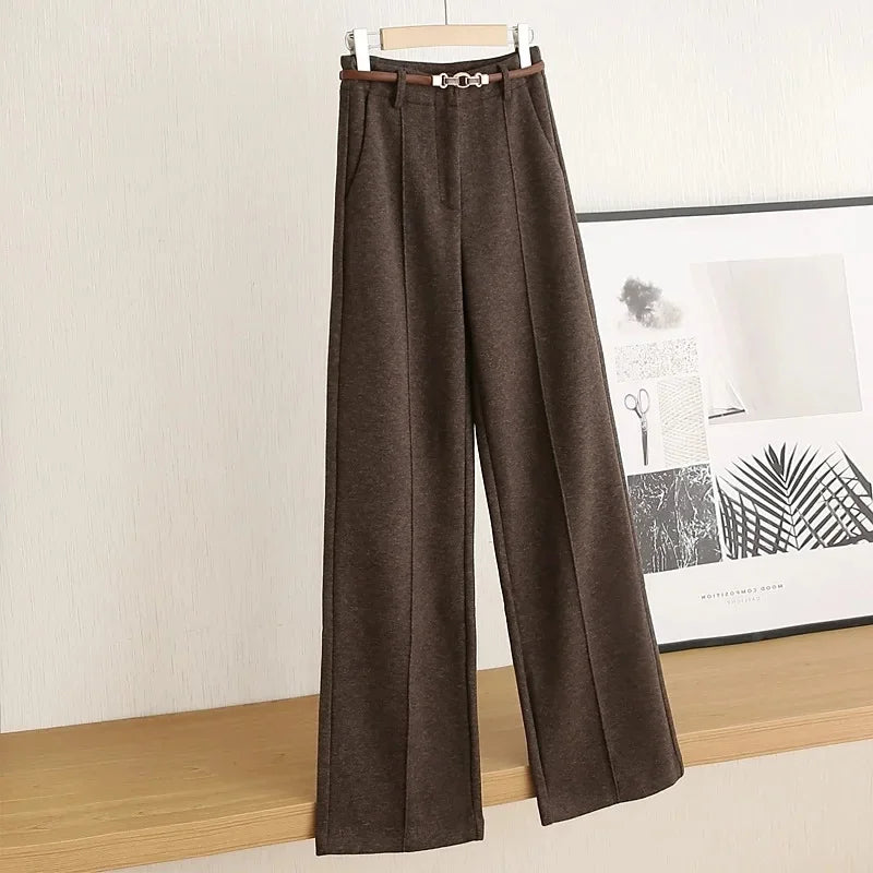 Sloane | Women's Wool-Blend Straight-Leg Trousers