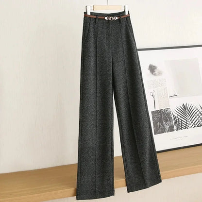 Sloane | Women's Wool-Blend Straight-Leg Trousers