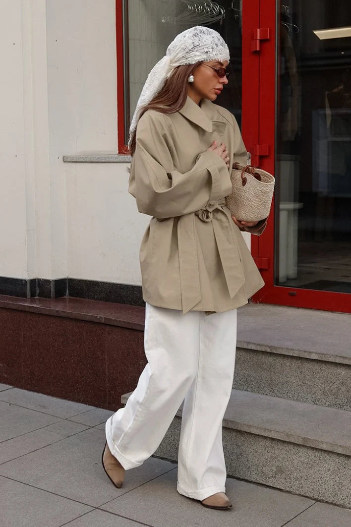 Sonia | Women's Belted Cotton Wrap Trench Coat