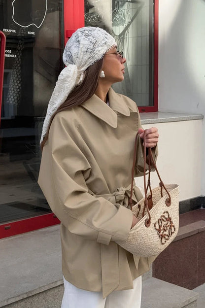 Sonia | Women's Belted Cotton Wrap Trench Coat
