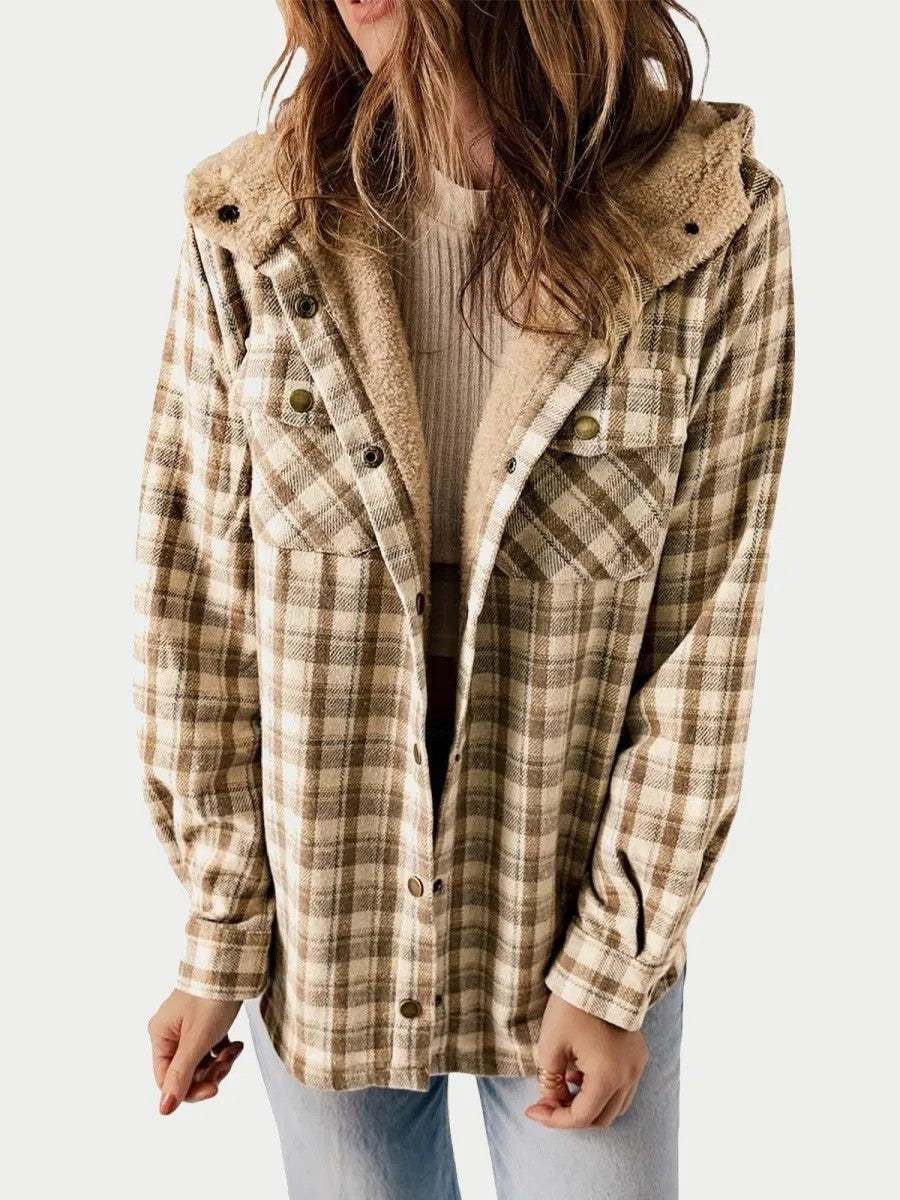 Sutton | Women's Sherpa-Lined Hooded Plaid Flannel Jacket