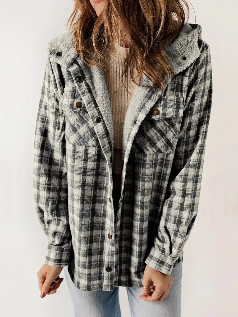 Sutton | Women's Sherpa-Lined Hooded Plaid Flannel Jacket