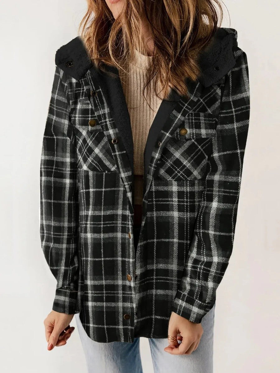 Sutton | Women's Sherpa-Lined Hooded Plaid Flannel Jacket