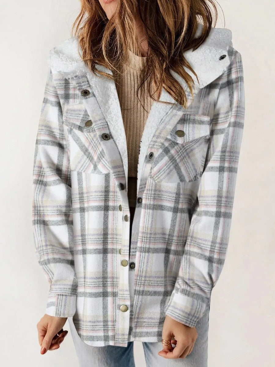 Sutton | Women's Sherpa-Lined Hooded Plaid Flannel Jacket