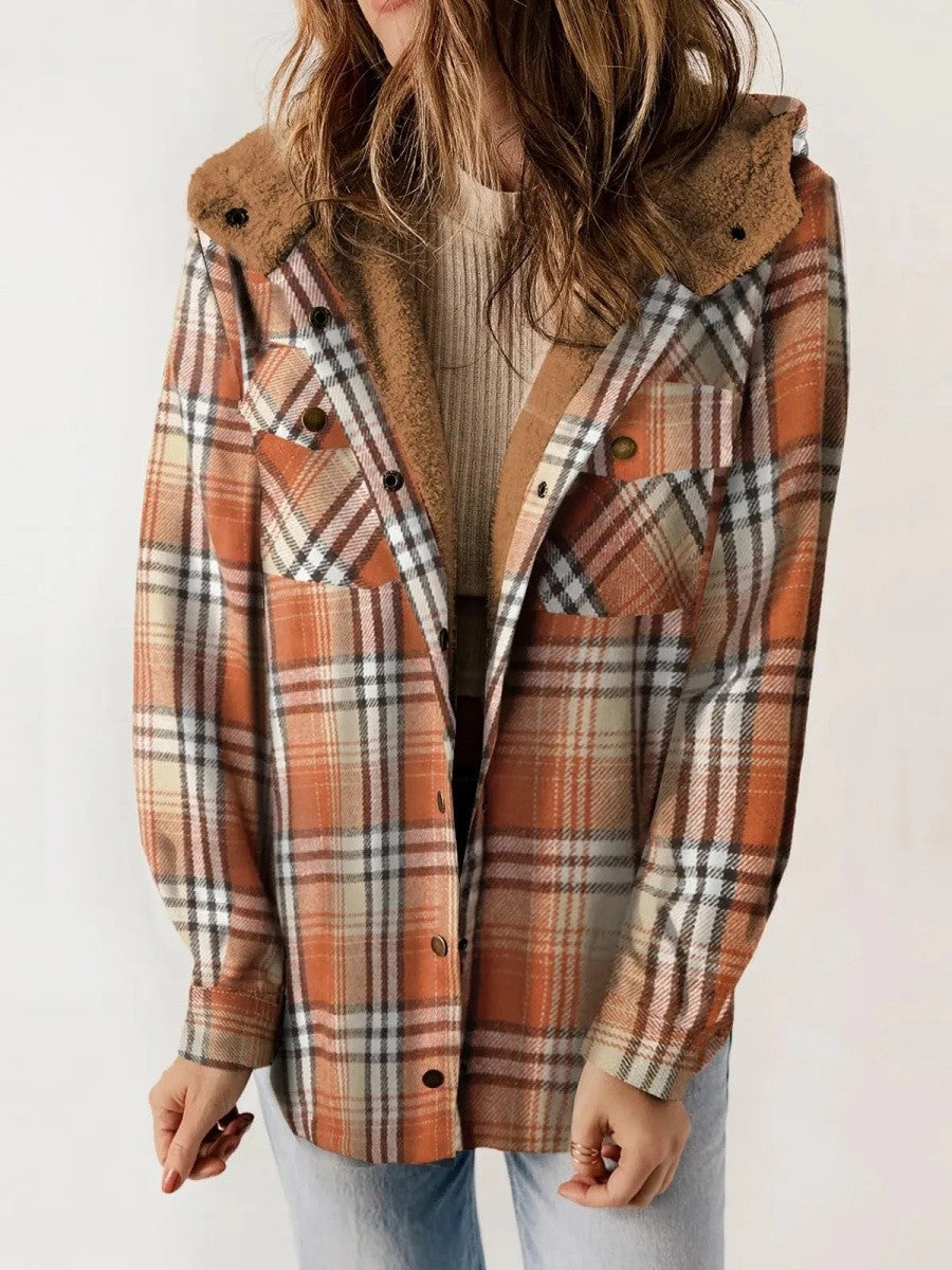 Sutton | Women's Sherpa-Lined Hooded Plaid Flannel Jacket