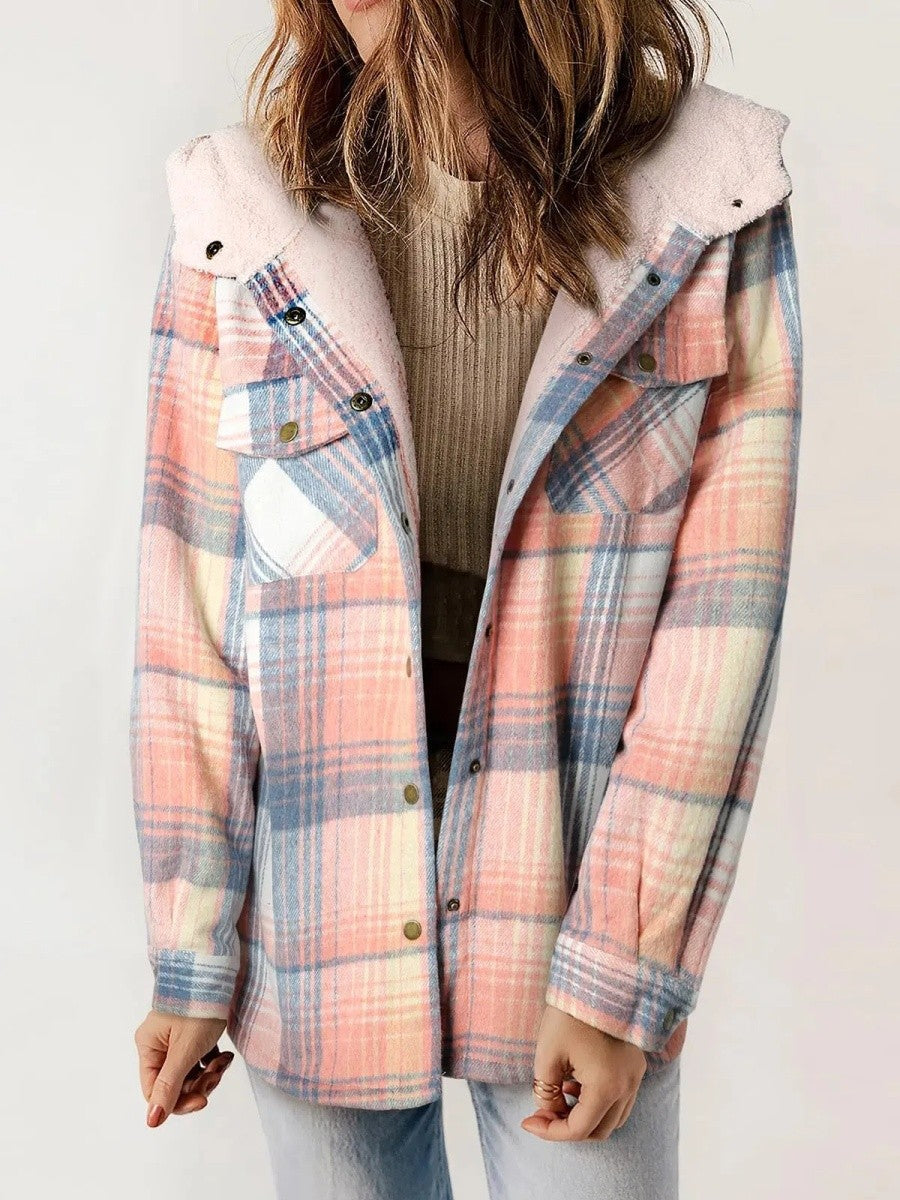Sutton | Women's Sherpa-Lined Hooded Plaid Flannel Jacket