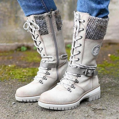 Sylvie | Women's Leather Knee High Combat Boots