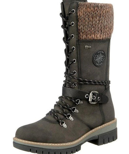 Sylvie | Women's Leather Knee High Combat Boots