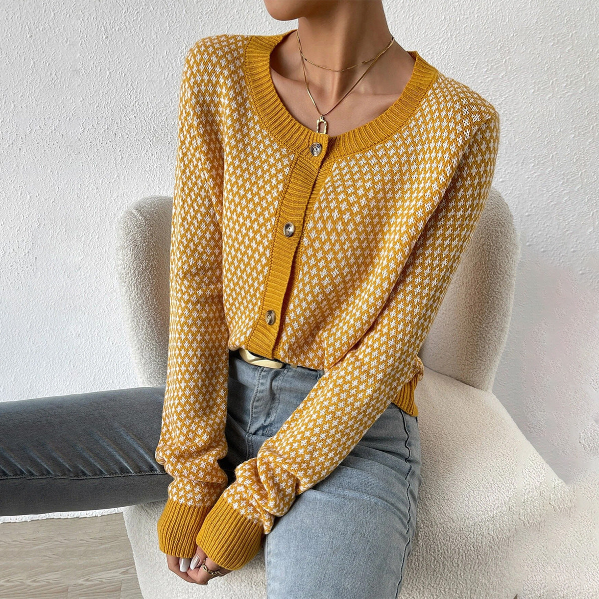 Thea | Women's Knit Button-Front Long Sleeve Cardigan
