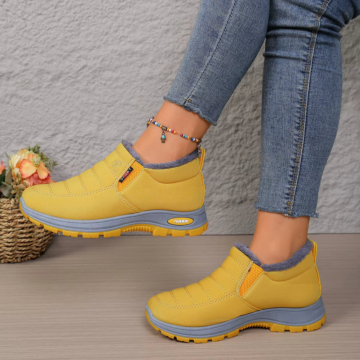 Willow | Women's Faux Fur Lined Slip-On Winter Sneakers