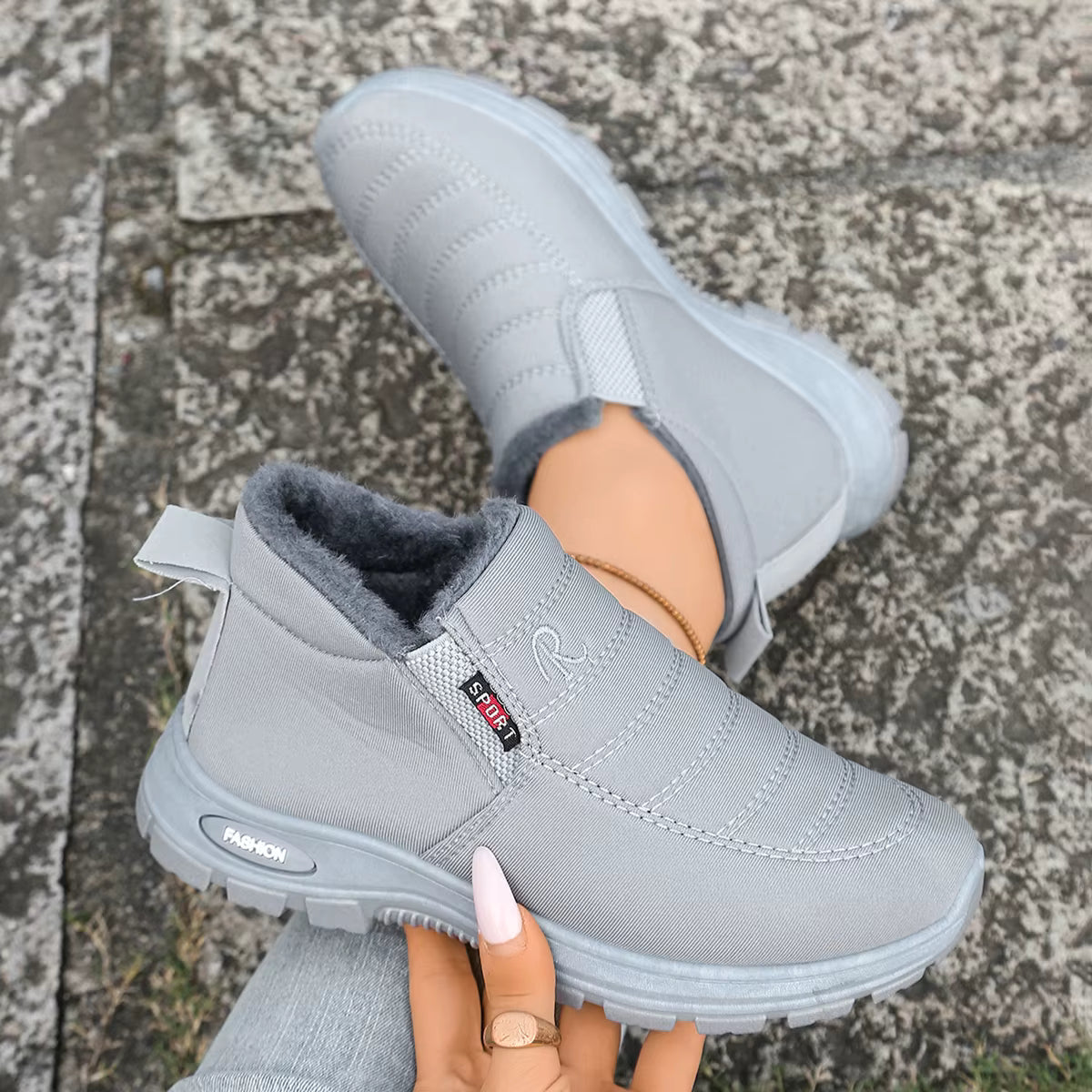 Willow | Women's Faux Fur Lined Slip-On Winter Sneakers