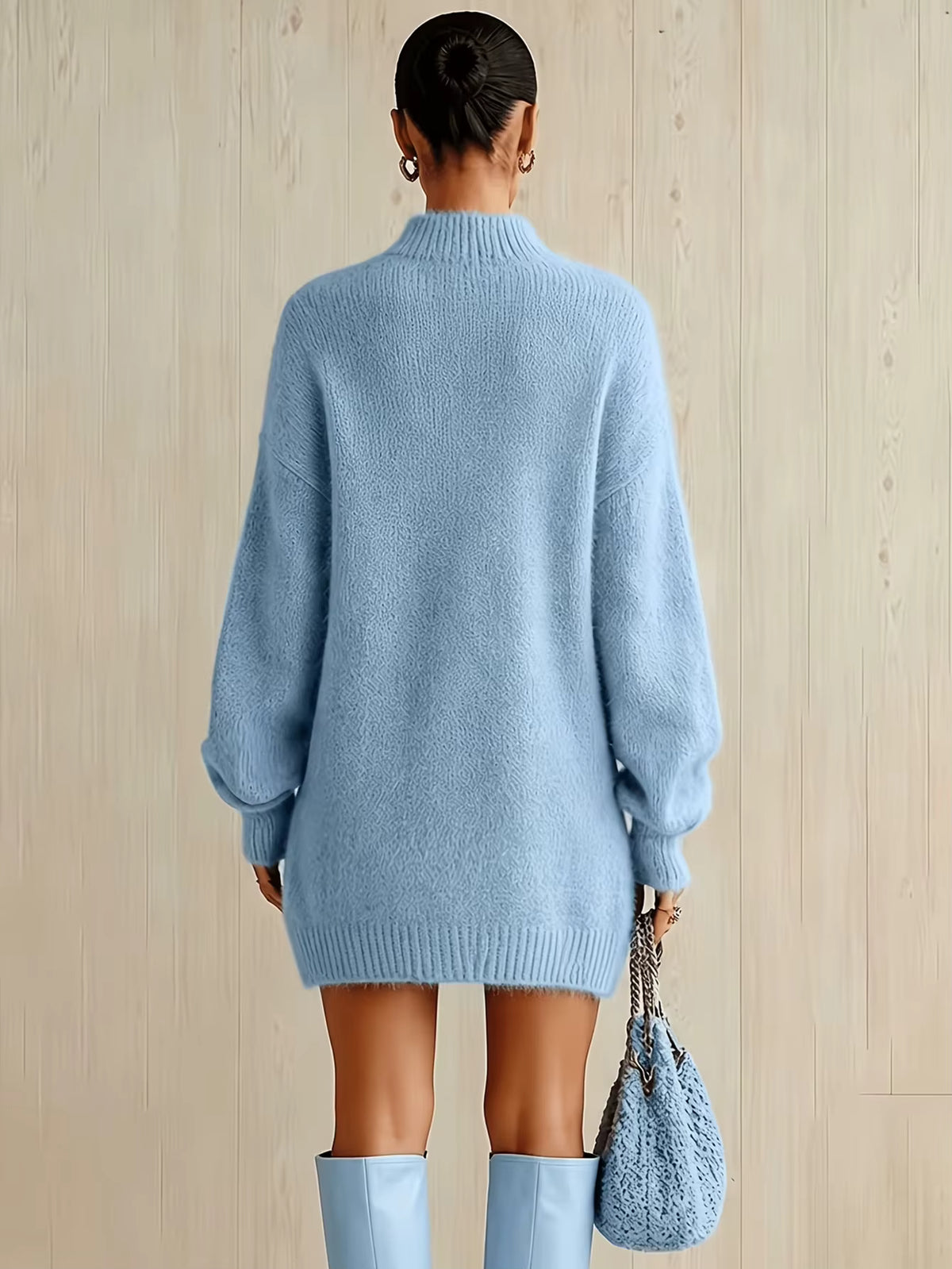 Willow | Women's Knit Long Sleeve Turtleneck Sweater Dress