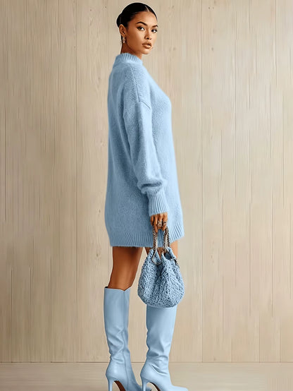 Willow | Women's Knit Long Sleeve Turtleneck Sweater Dress