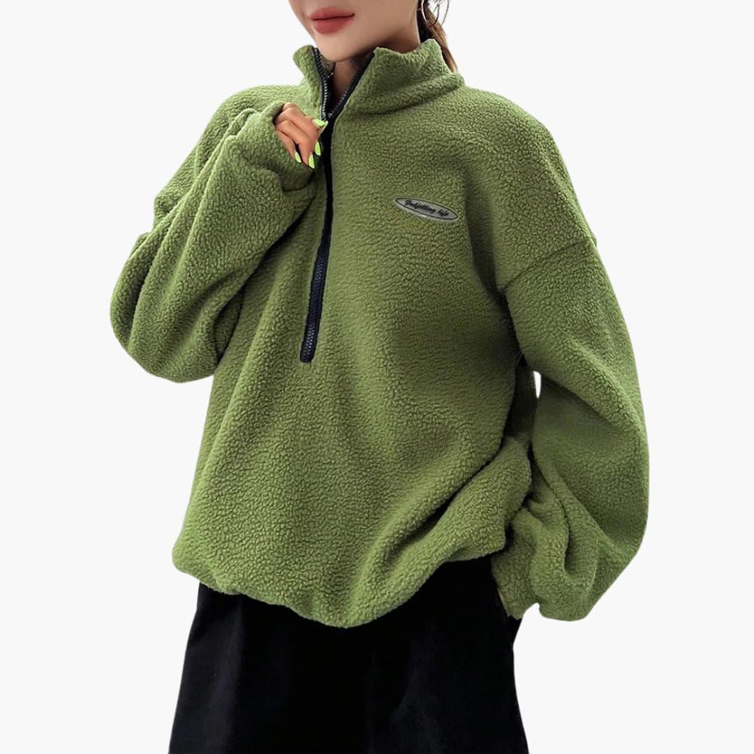 Nell | Women's Textured Fleece Half-Zip Sweatshirt