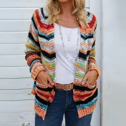Wren | Women's Knit Striped Open-Front Cardigan